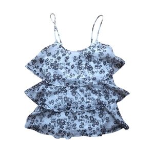 Candies Black, Grey and White Floral Tank Top Size S